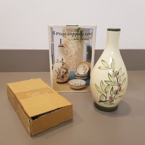 Nantucket Home 5 Piece Hand Painted Bread Dipping Set NIB.